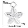 Starfish Conch Fish Tail Silver Color Stainless Steel Charms For Jewelry Making Supplies Ocean Animal Pendant 6pcs/Lot Breloque