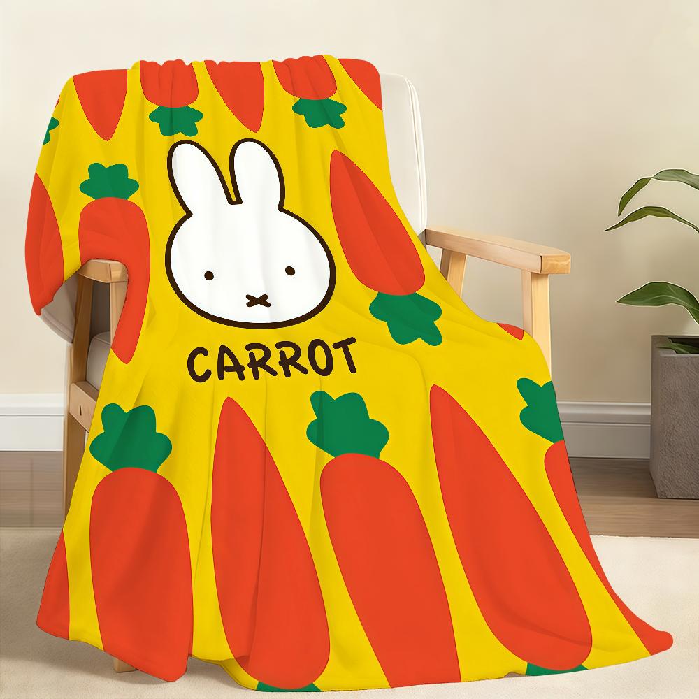 Cartoon Cute M-Miffy Kawaii Blanket Soft Throw Blanket for Home Bedroom Bed Sofa Picnic Travel Office Rest Cover Blanket Gift