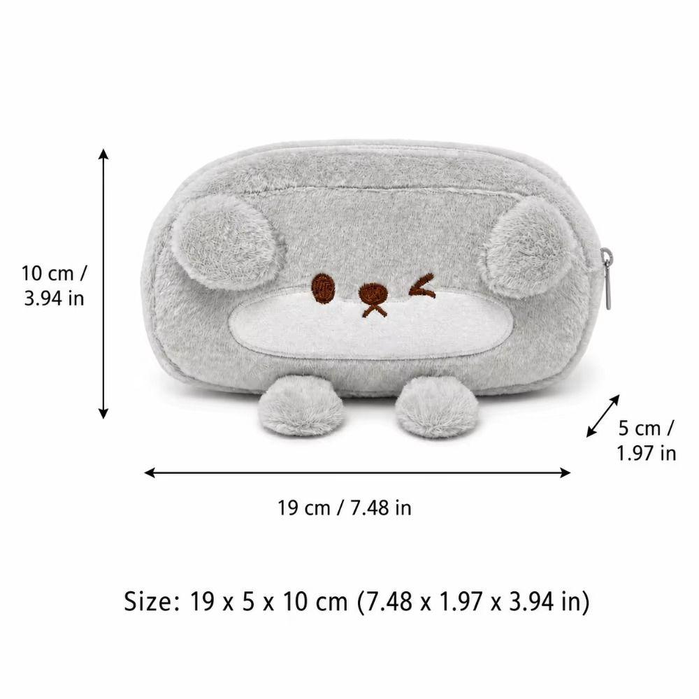 Sweet Korean Little Otter Pencil Case Large Capacity Storage Penguin Pen Bag 11cm High Aesthetic Desktop Stationery Box Office