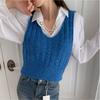 Open Run Women V Neck Wool Mohair Vest Slim