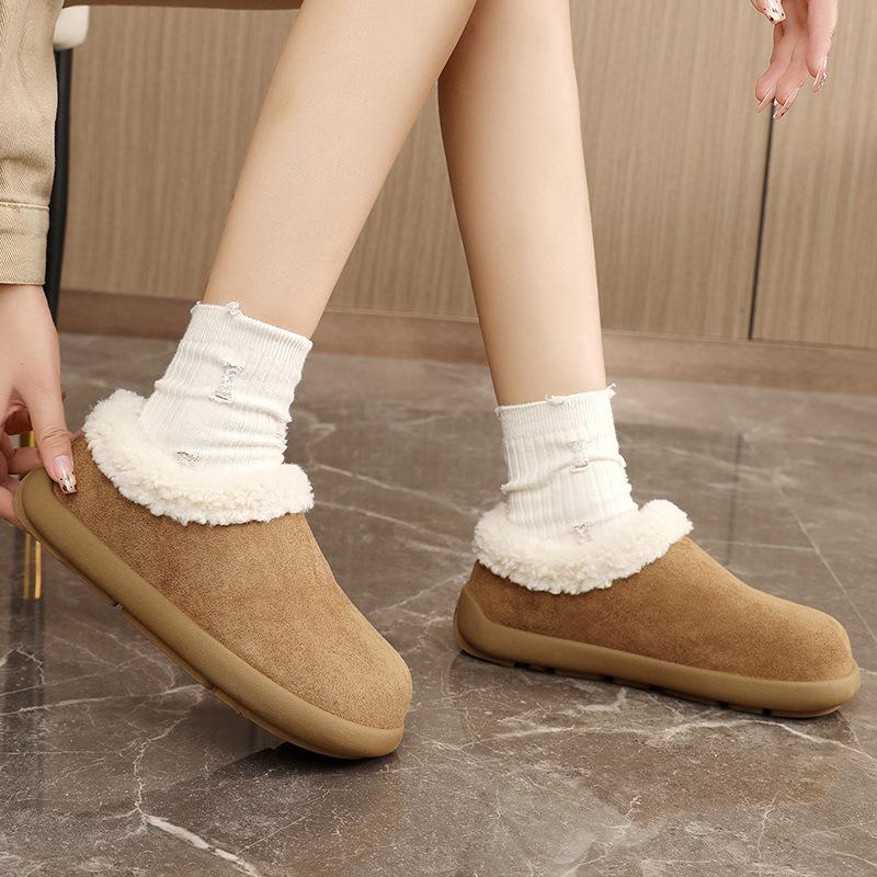 Big-headed Cotton Shoes Women's New Outdoor High-top Non-slip Cat's Paws Are Warm and Fleece and Thickened Heels