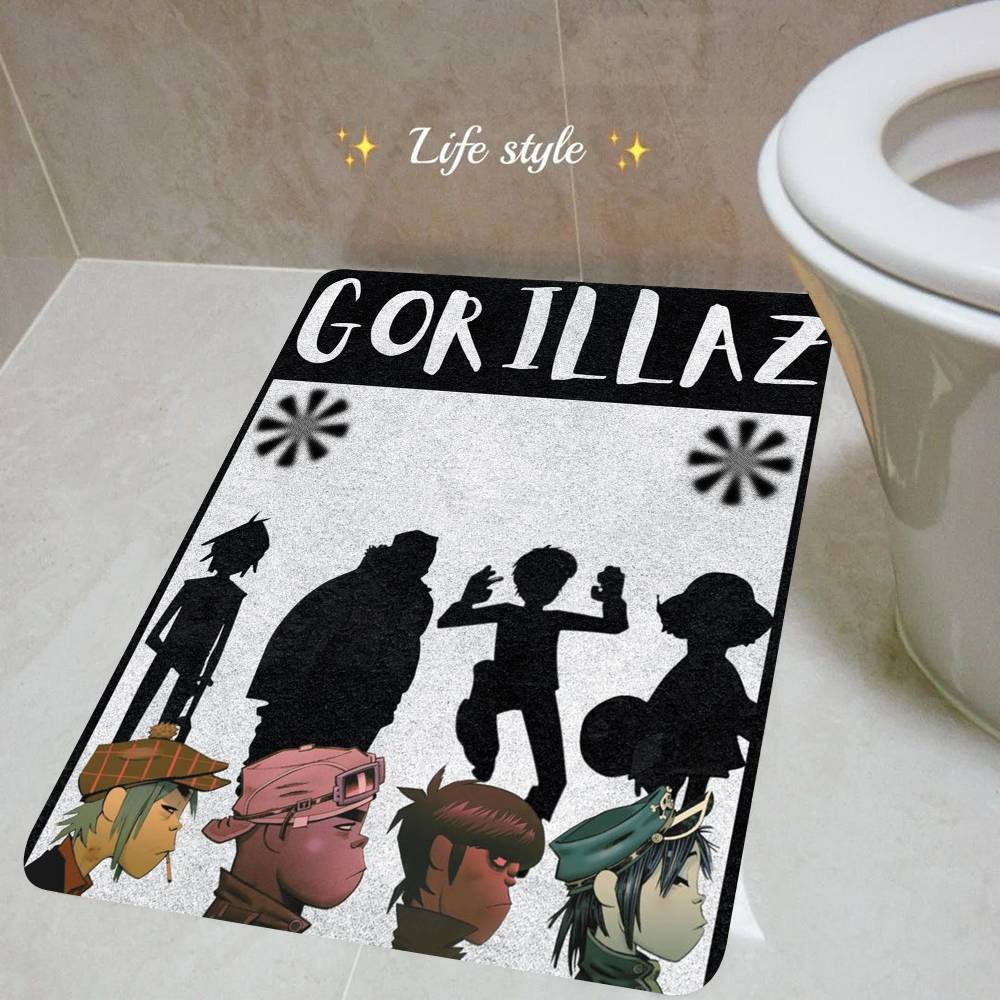 Virtual Anime Rock Band Gorillaz Floor Mat Rectangle Anti-slip Home Soft Badmat Front Door Indoor Outdoor Mat Hotel Decor Mat