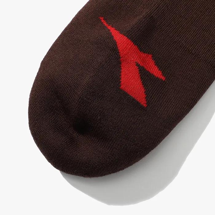 Tennis Stripe Crew Socks BROWN