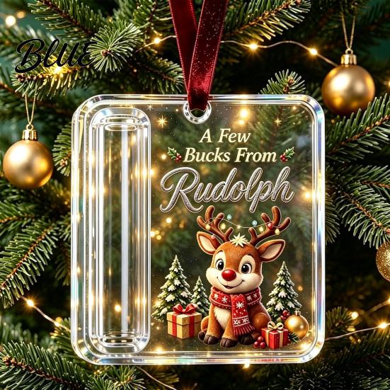 Christmas Hanging Decorations 3 Pcs Cash Gift Ornament Acrylic Money Holder for Cash Clear Kids Xmas Tree Decoration Holiday Gifts Stocking