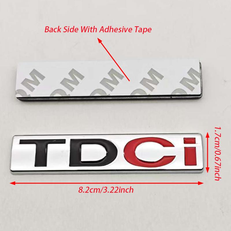3D Metal Car Styling Logo TDCI Badge Sticker Rear Trunk Emblem Fender Side Decals For Frod Focus Mondeo Fiesta Kuga Accessories
