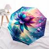 1pc Lotus Bloom Automatic Folding Umbrella with 8 Bones, 3-Fold Compact Umbrella, Compact Design On-the-Go Essential, casual outdoor accesso