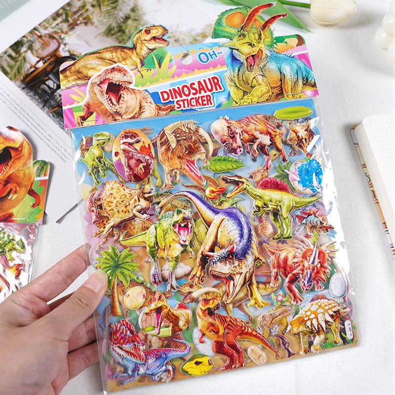 Realistic 3D Double-Layer T-Rex Bubble Sticker for Early Learning