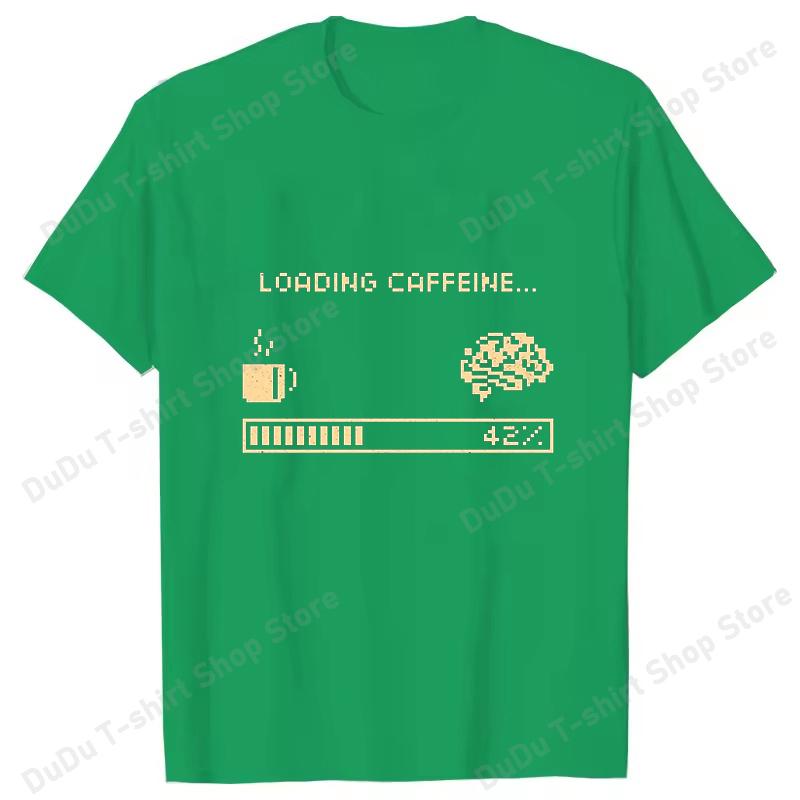 

Hot Loading Caffeine Printed TShirts Women Unisex Summer Short Sleeve Tee Shirts Round Neck Casual Summer Unisex Coffe Lovers Tops 4XL