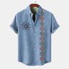 Camicia da uomo vintage con stampa etnica a maniche corte con colletto Camicie estive da uomo oversize Moda Casual Streetwear