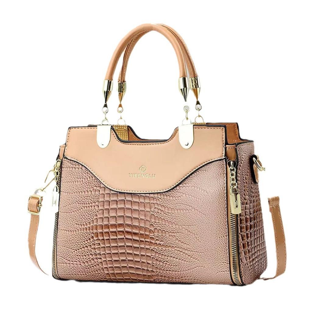 Stylish Pu Leather Crocodile Texture Handbag For Women Ideal For Commuting