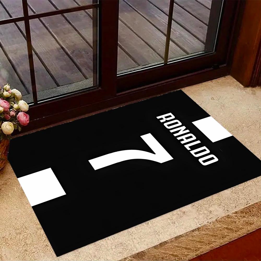 Ronaldo's Legendarische Nummer 7 Thema Anti-Slip Vloerkleden - Polyester Woondecoratie, Geschikt voor Slaapkamers, Woonkamers, Entrees, Studio's en Decoraties