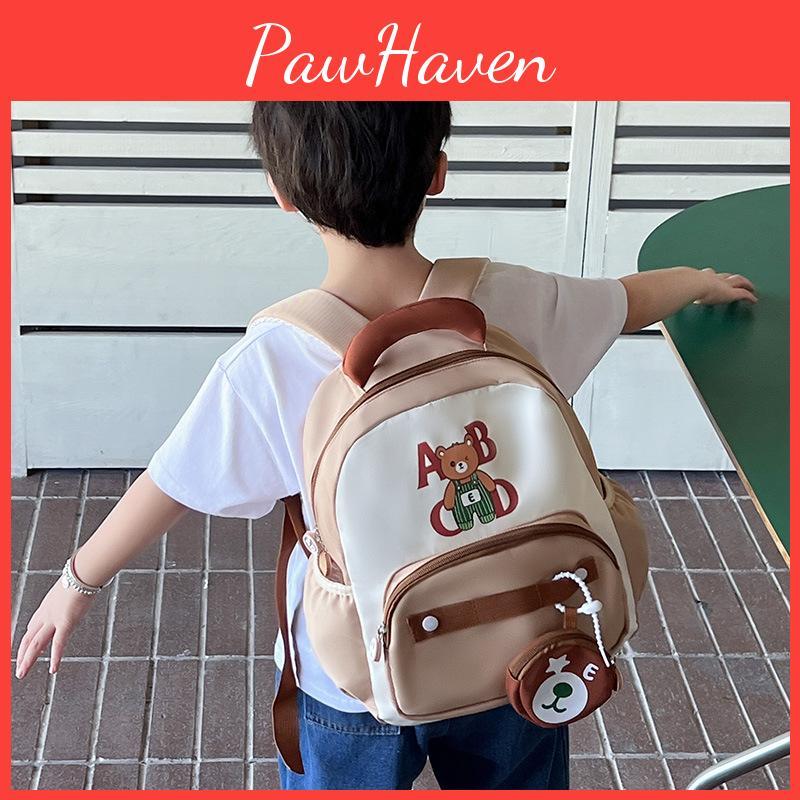 Attractive Functional And Kids Backpack With Whimsical Bear Design Perfect For Kindergarten Use