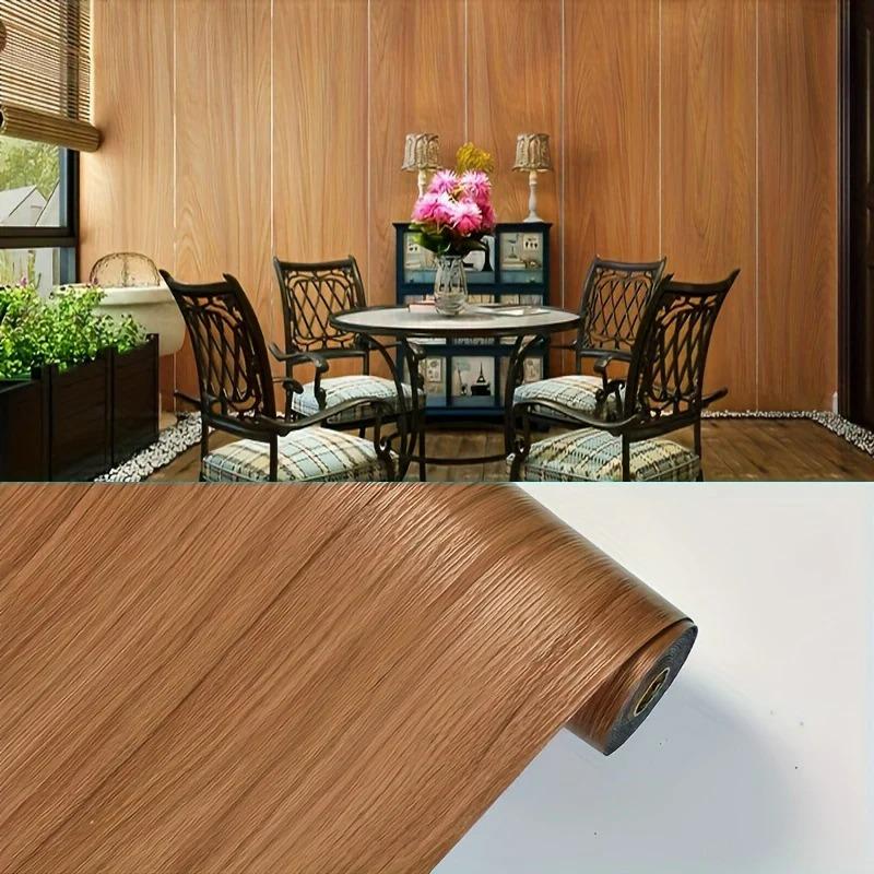 3M/10M Wood Grain Floor Stickers Anti-solid Wood Moisture-proof Waterproof Home Decoration Cabinet Renovation Home Wallpaper