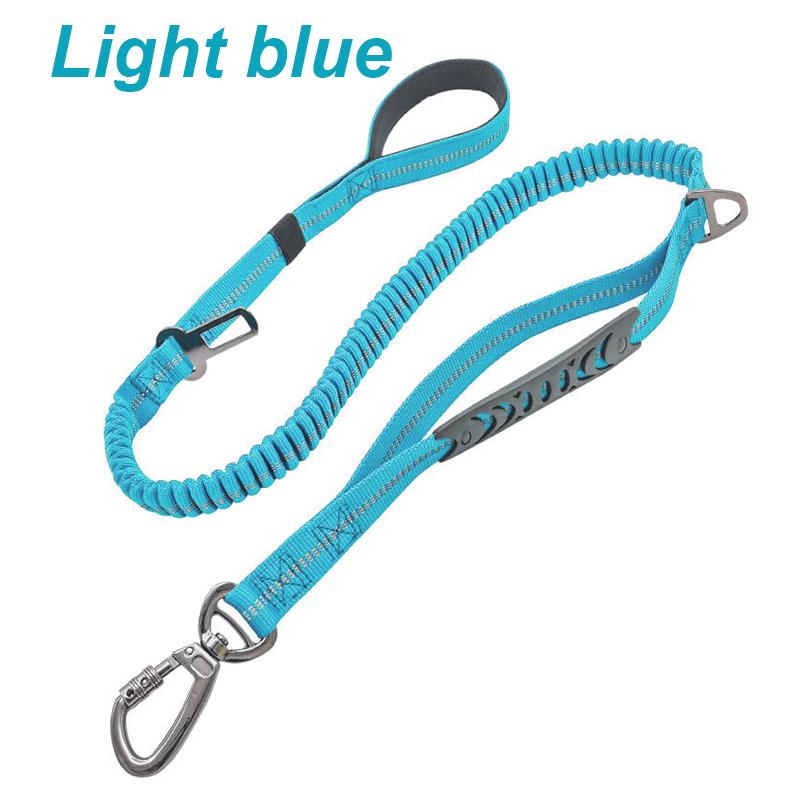 Nylon reflective multi-functional retractable Reflective Shock Absorbing Pet Running Training Large Dog Leash Car safety buckle