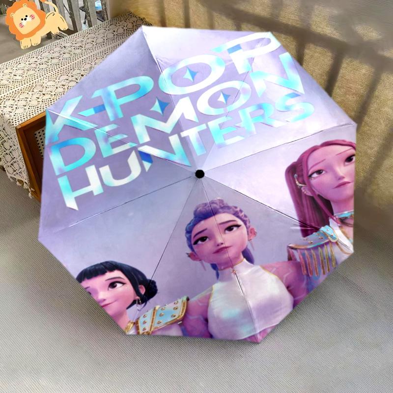 K-Pop Demon Hunters: Urban Fantasy Adventure Folding Umbrella Travel Suitable for All Seasons Three Folds Sun Umbrella Sun Umbrella