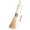 9.84 Inches Brush For Wok Wooden Wok Scrub Brush With Hangable Loop Cleaning Whisk Traditional Bamboo Wok Brushes Kitchen Tools