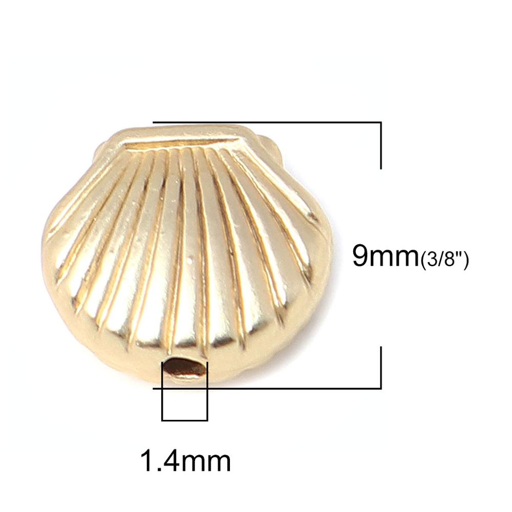 Doreen Box Ocean Jewelry Beads Zinc Alloy Sea Turtle Conch Star Fish Animal Matt Gold Color Accessories for DIY Jewelry, 10 PCs