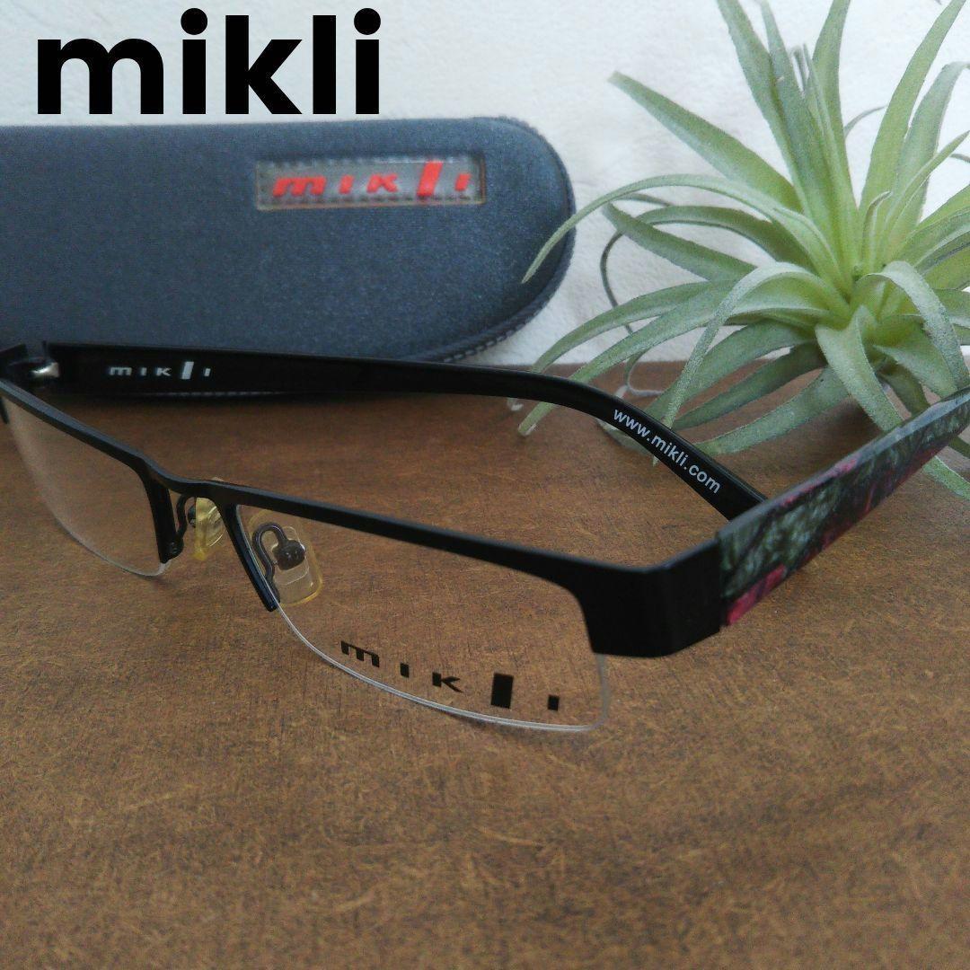 Used mikli square half rim glasses M0411