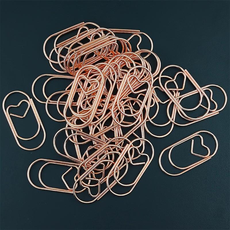 50pcs Cute Heart Shaped Paper Clips Small Colored Paper Clips Office Decoration Paper Clips Colored Paper Clips Rose Golden