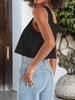 Women's Cotton Crop Tank Top Sleeveless Loose Basic Cropped Top for Yoga Workout