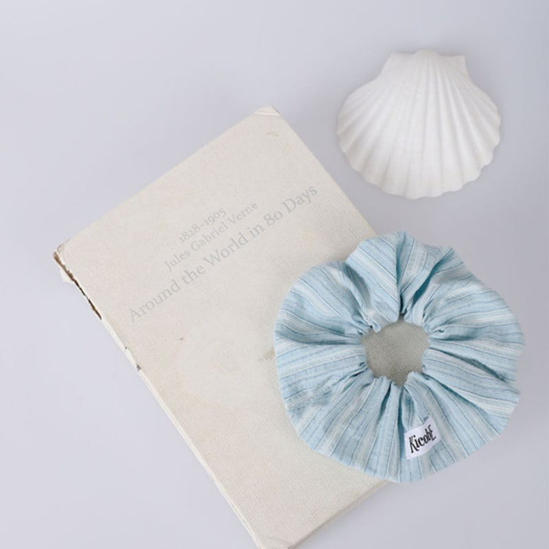 KICOBE COZY STRIPE SCRUNCHIE_BLUE