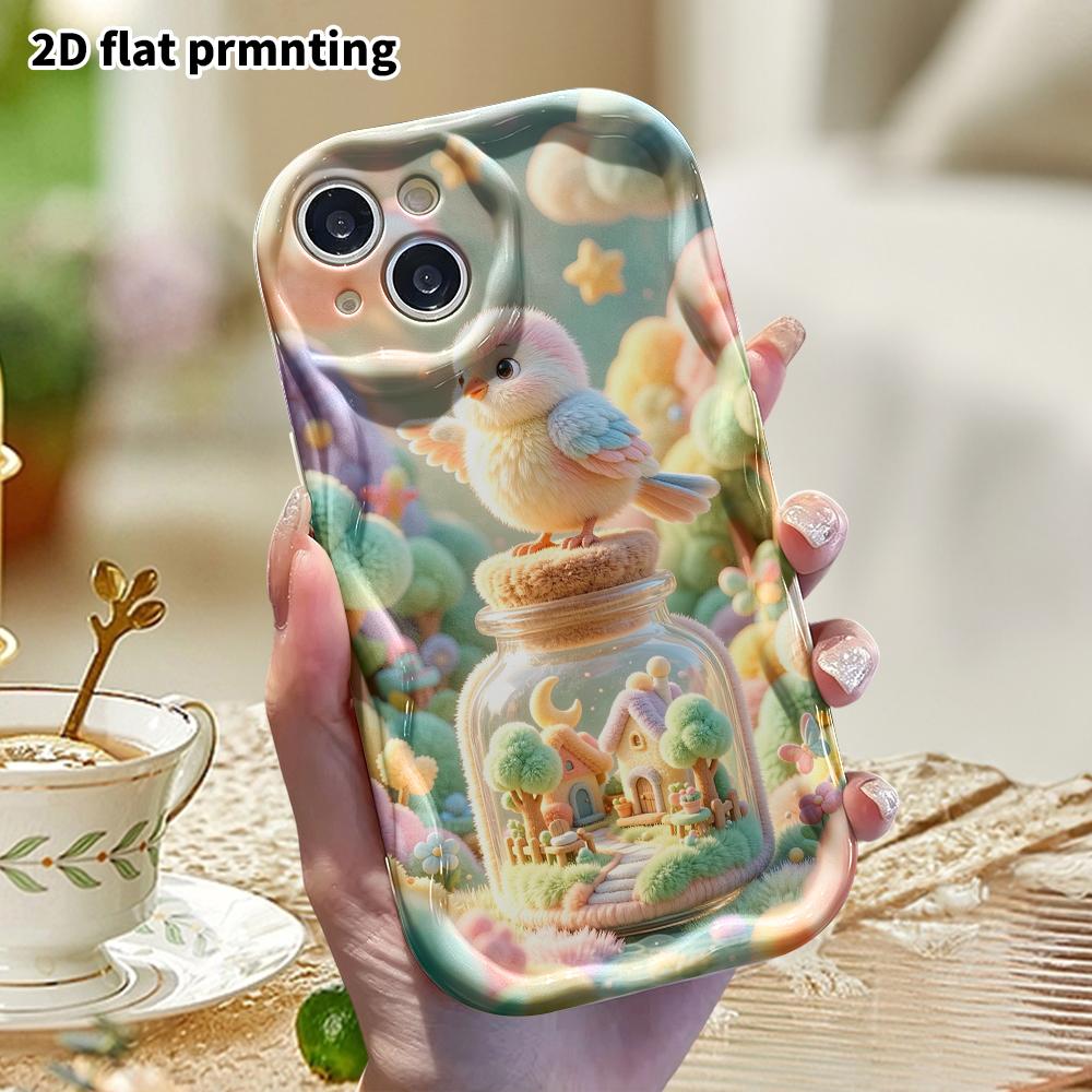 Phone Case: 2D flat design suitable for iPhone 18 17 16 15 14 13 Pro protective case, fairy tale town, Christmas and Halloween, perfect holiday gift