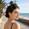 Leggera Fascia per Capelli con Piume Donna Fascia Floreale Retrò Rete con Piume Fascintor per Tea Party Accessorio Capelli per Feste Cocktail Comoda