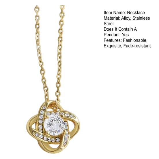 Yousheng Rhinestone Necklace for Women Eternal Love Necklace Dainty Infinity Pendant Anniversary Birthday Jewelry Gift for Wife Mom Daughter