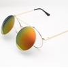 Year Retro Round Sunglasses Large Frame Prince Glasses Men'S And Women'S Metal Flip Sunglasses Double Layer Lenses