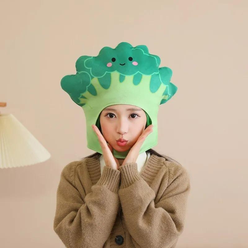 Cartoon Costume Headpiece Performance PropVegetable Hat Broccoli Print Headband Photo Prop