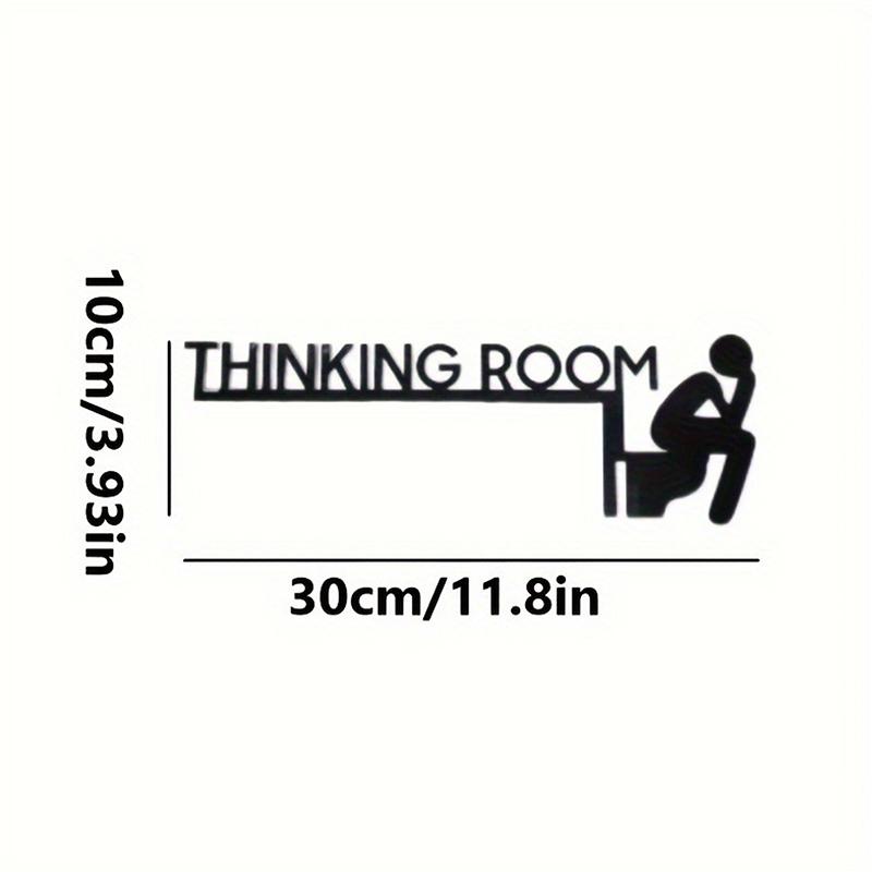 1Pc Modern Metal Toilet Door Sign - Thinking Room Wall Mount Sculpture, Home Decor Artwork, Decorative Door Frame Pendant