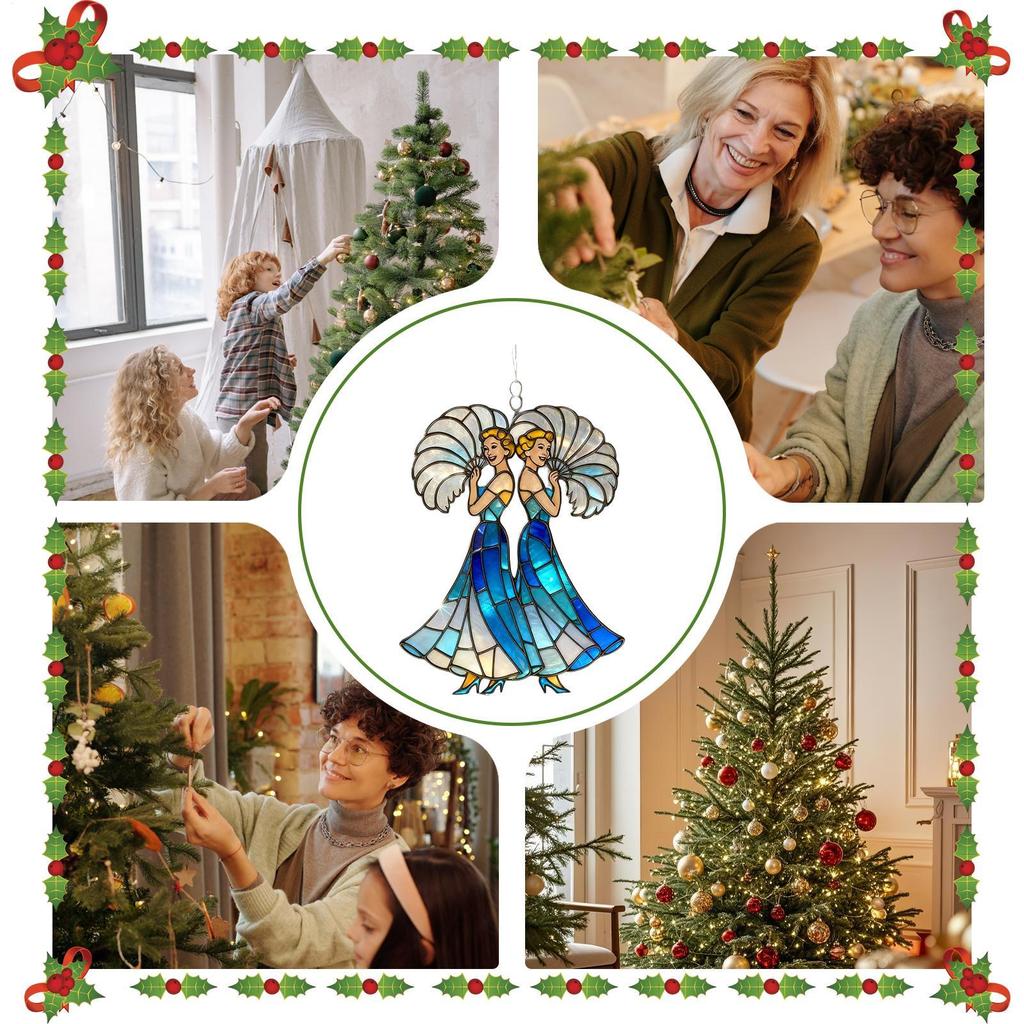 Sister Ornament 2D Acrylic Flat Holiday Supplies Christmas Tree Ornaments For Fall Thanksgiving Holiday Party Vacation Home Room