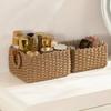 Woven Cosmetics Storage Basket Handmade Multi-functional Paper Rope Basket Decorative Simple Snacks Storage Containers Office