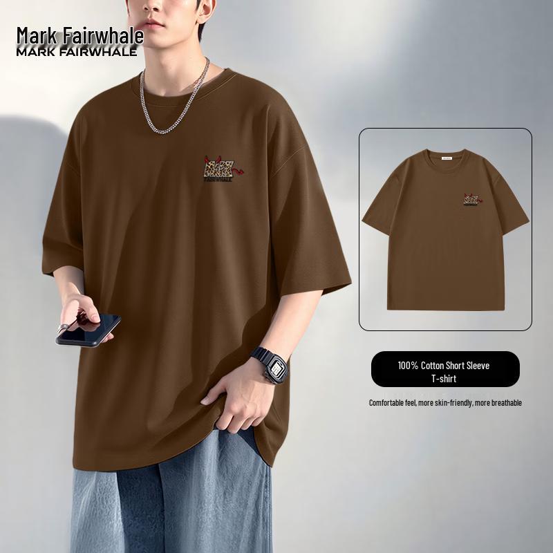 Mark Fairwhale Men's Versatile Loose Fit Cotton T-Shirt