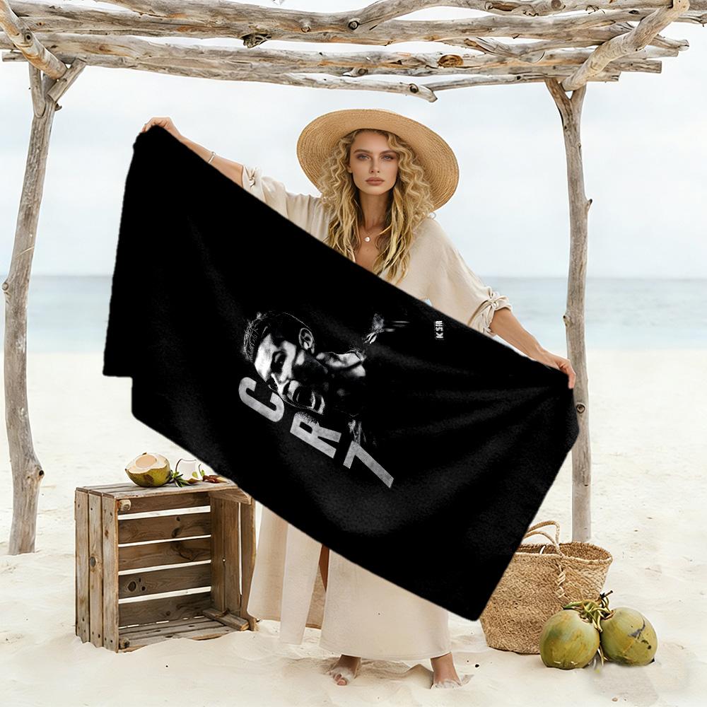 Cr7 Strandtuch Hohe Saugfähigkeit & Schnelltrocknend Bequem Leicht Tragbar für Schwimmen, Strand, Camping, Reisen, Strandzubehör, Fitnessstudio