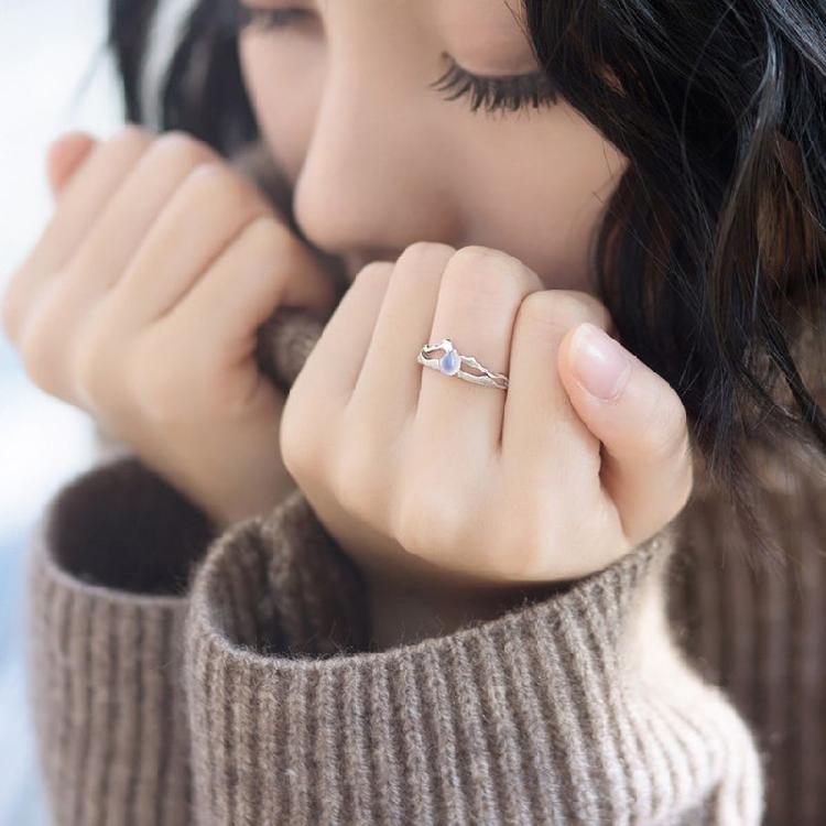 Van Gogh Starry for Sky Ring Open Lover Couple Ring Adjustable Finger Ring for A