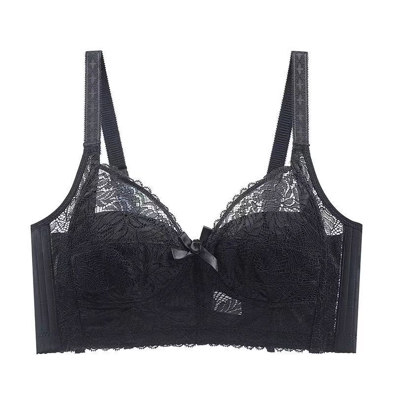 

Large size underwear women gather thin styles, large breasts are small, anti-sagging, and sub-breasts are adjusted. Sexy bra cover is breathable 95B чорний