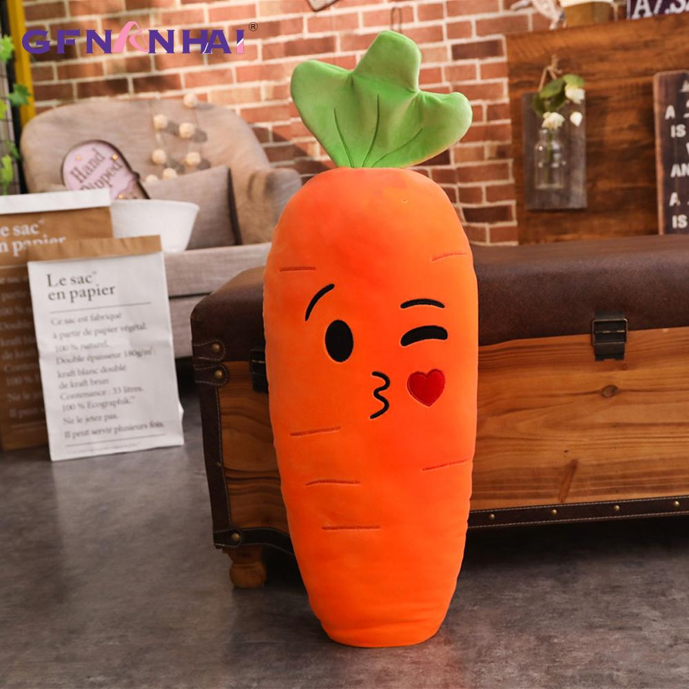 1Pc 457090Cm Cartoon Smile Carrot Plush Toy Cute Simulation Vegetable Carrot Pillow Dolls Stuffed Soft Toys For Children Gift