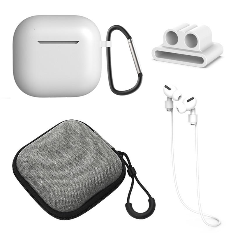 

5Pcs Accessory Kit For AirPods 4 Silicone Case + Storage Box + Neck Strap + Earphone Holder + Keychain A