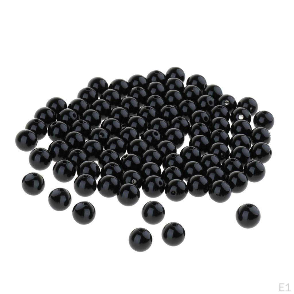 100pcs Plastic Teddy Bear Soft Toy Black, 10mm