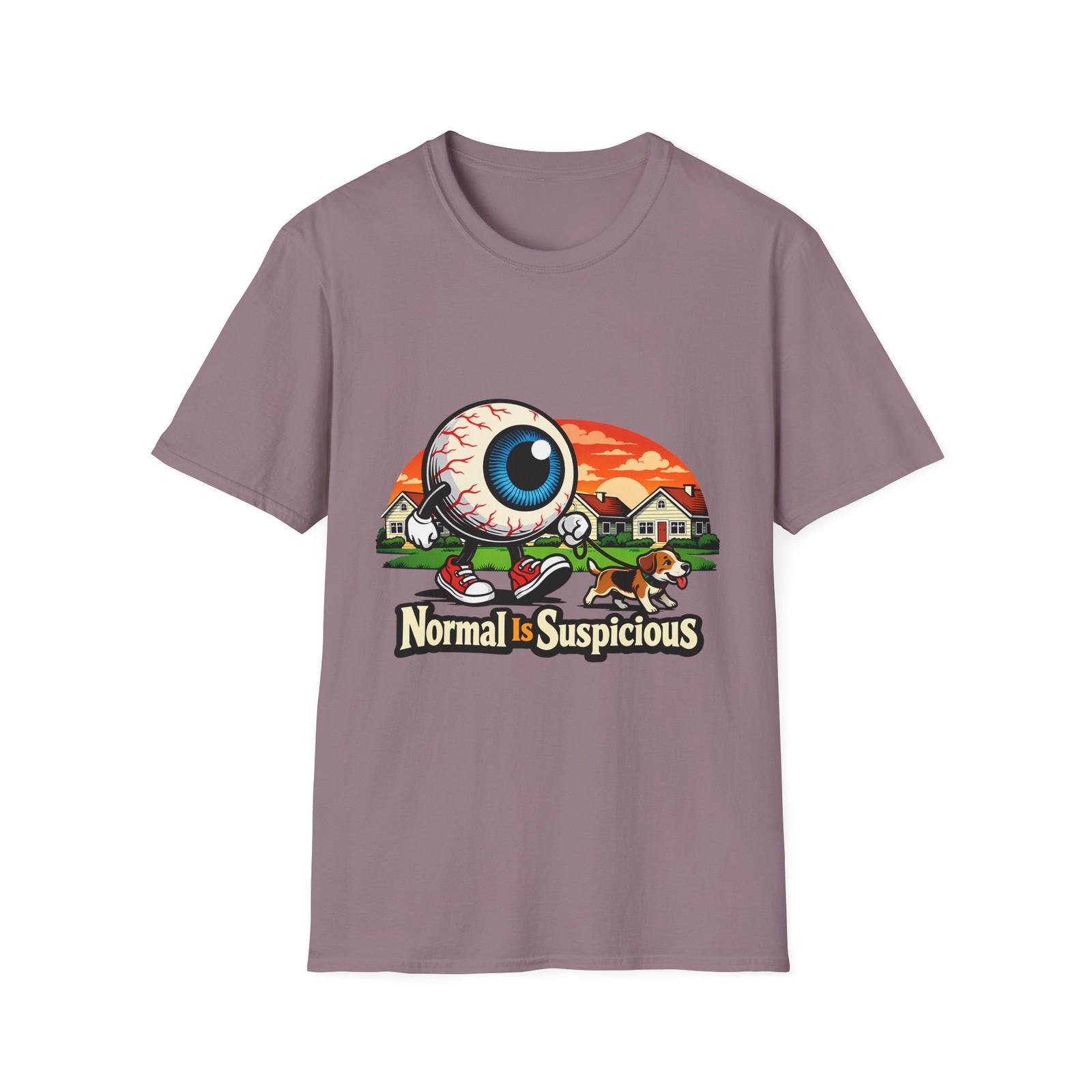 Eyeball Cartoon Funny Surreal Suburb Dog Retro Weird Unisex Softstyle T-Shirt S разноцветный