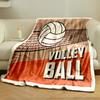 A Volleyball with a Net, Sunburst Pattern, and Bold "VOLLEY BALL" Text. for All Seasons Blanket Lunch Break Throw Gift