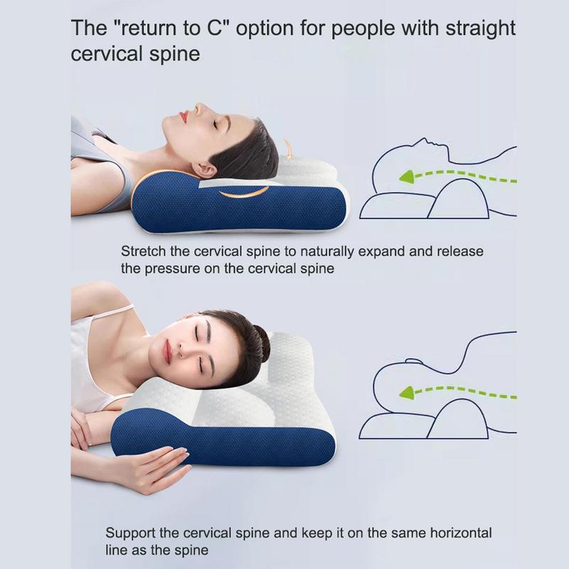 Cervical Neck Pillow Ergonomic Contour Bed Pillow Breathable Height Adjustable Orthopedic Neck Pillow For Sleeping Bedroom
