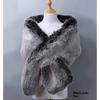 Autunno Inverno di Alta Qualità Lungo Nuovo Pelliccia Sintetica Capelli di Volpe Abito da Sposa da Sera Ispessito Scialle Grande Mantella sciarpa Sciarpa da Donna