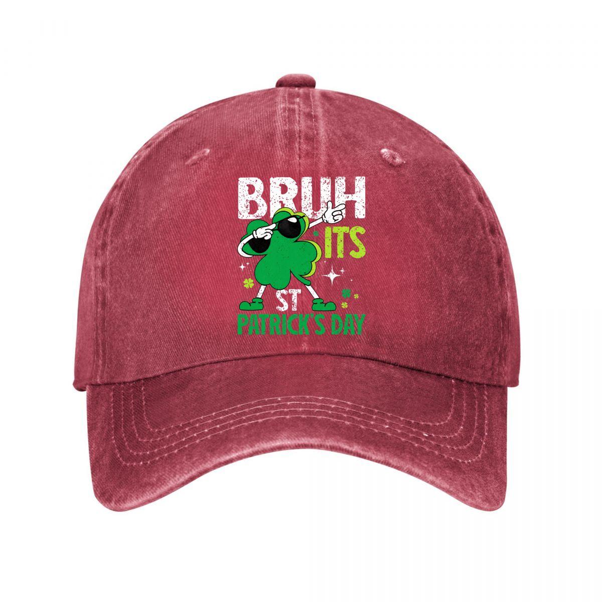 Its Patricks Day Dabbing Shamrock Irish Graphic Washed Baseball Cap Outdoor For Womens Unisex FeUnisex One Size