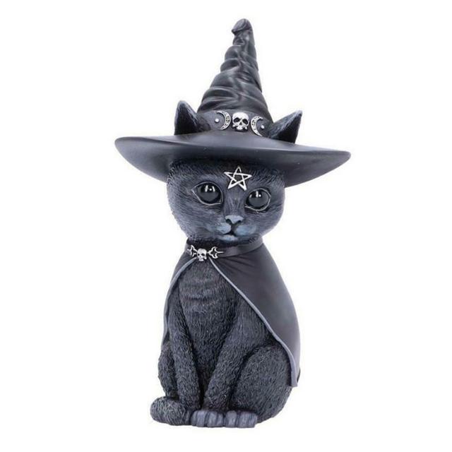 

Хэллоуин Волшебный кот, изделия из смолы, настольные украшения, скульптура животного, статуи кошек для дома, сада, вечерние украшения, поставки C