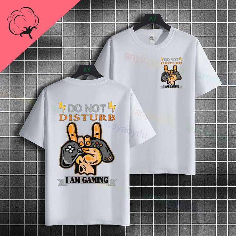 Funny Do Not Disturb Gaming Mode Activated Graphic Tshirt Casual 100cotton Short Sleeve Tshirt For Gamer Boys Girls Daily Wear