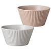 Ogura Toki Vessel Bowl L Medium Lightweight 13cm Microwave Dishwasher Safe Mino Ware Made Japan Set 2 (Gray + Salmon Pink)