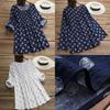 Plus Size Women Printed Dot T-shirt Dress Featuring Comfortable Long Sleeve Design
