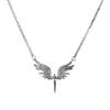 Fashion Shiny Rhinestone Angel Wing Necklace Niche Design Pendant Light Luxury Daily Versatile Chain Jewelry Accessories